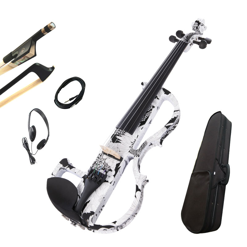 White and Black Electric Violin for Sale